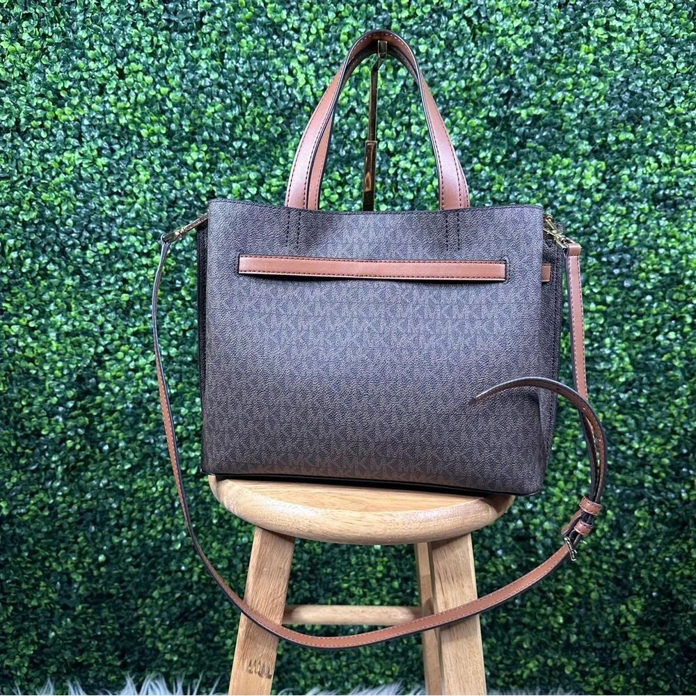 Nwot Michael Kors large Emilia Satchel Shoulder Crossbody Bag w/ matching wallet - Picture 8 of 17